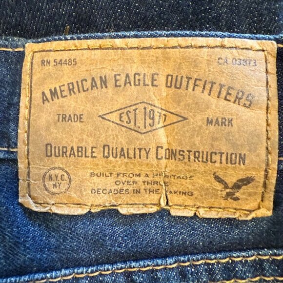 Men's American Eagle Flex Relaxed Straight Dark Wash Denim Jeans 38 x 32 - Picture 14 of 14